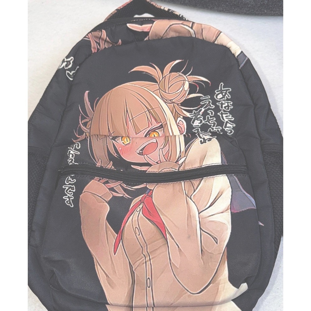Anime Girl Backpack Black Mini School Bag Himiko Toga Style Japanese Manga Print